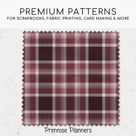 Frosted Cranberry Plaid Digital Paper, Burgundy Seamless Patterns, Farmhouse Gingham Scrapbook Backgrounds, Minimalist Commercial Use
