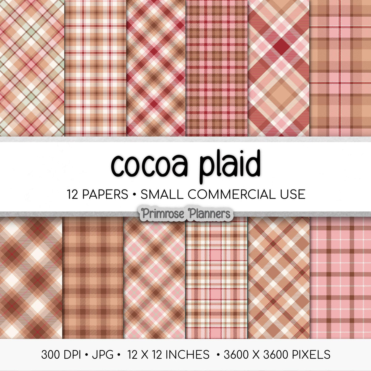 Chocolate Brown and Pink Patterns, Maroon Buffalo Check, Rustic Heart Day Backgrounds, Valentine Plaid Digital Paper, Commercial Use