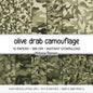 Olive Drab Camouflage Digital Paper Pack (12 JPG Files)