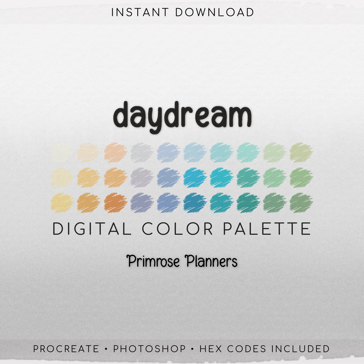 Procreate Color Palette Bright Pastel Rainbow | Soft Candy Colors | iPad Digital Art Tools | Cute Spring Swatches