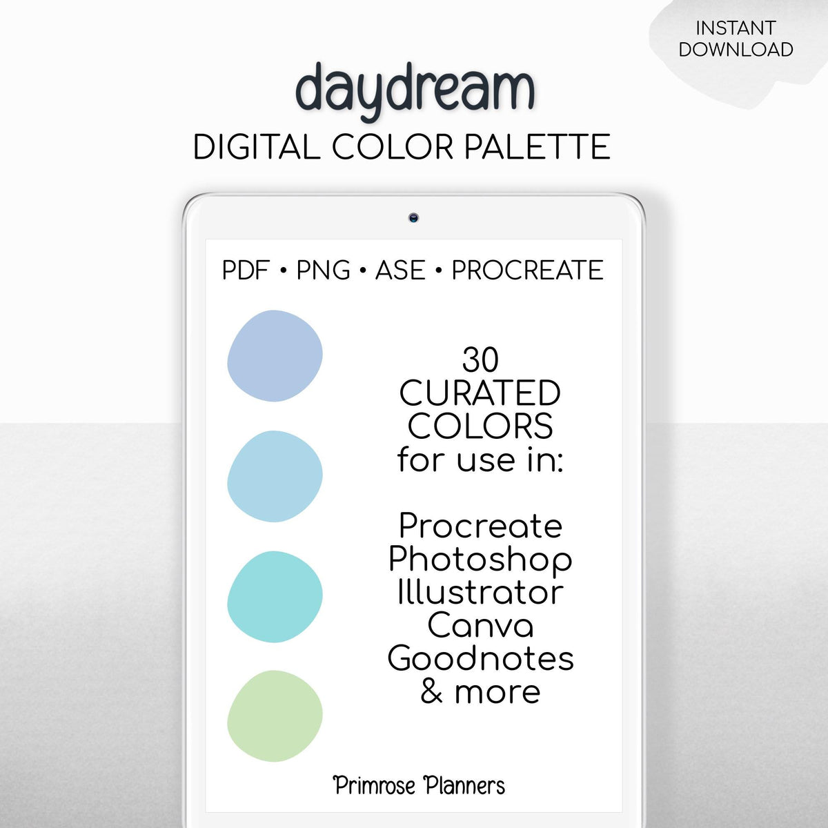 Procreate Color Palette Bright Pastel Rainbow | Soft Candy Colors | iPad Digital Art Tools | Cute Spring Swatches