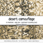 Desert Camouflage Digital Paper Pack, Dusty Brown Army Craft Pattern (Instant Download)