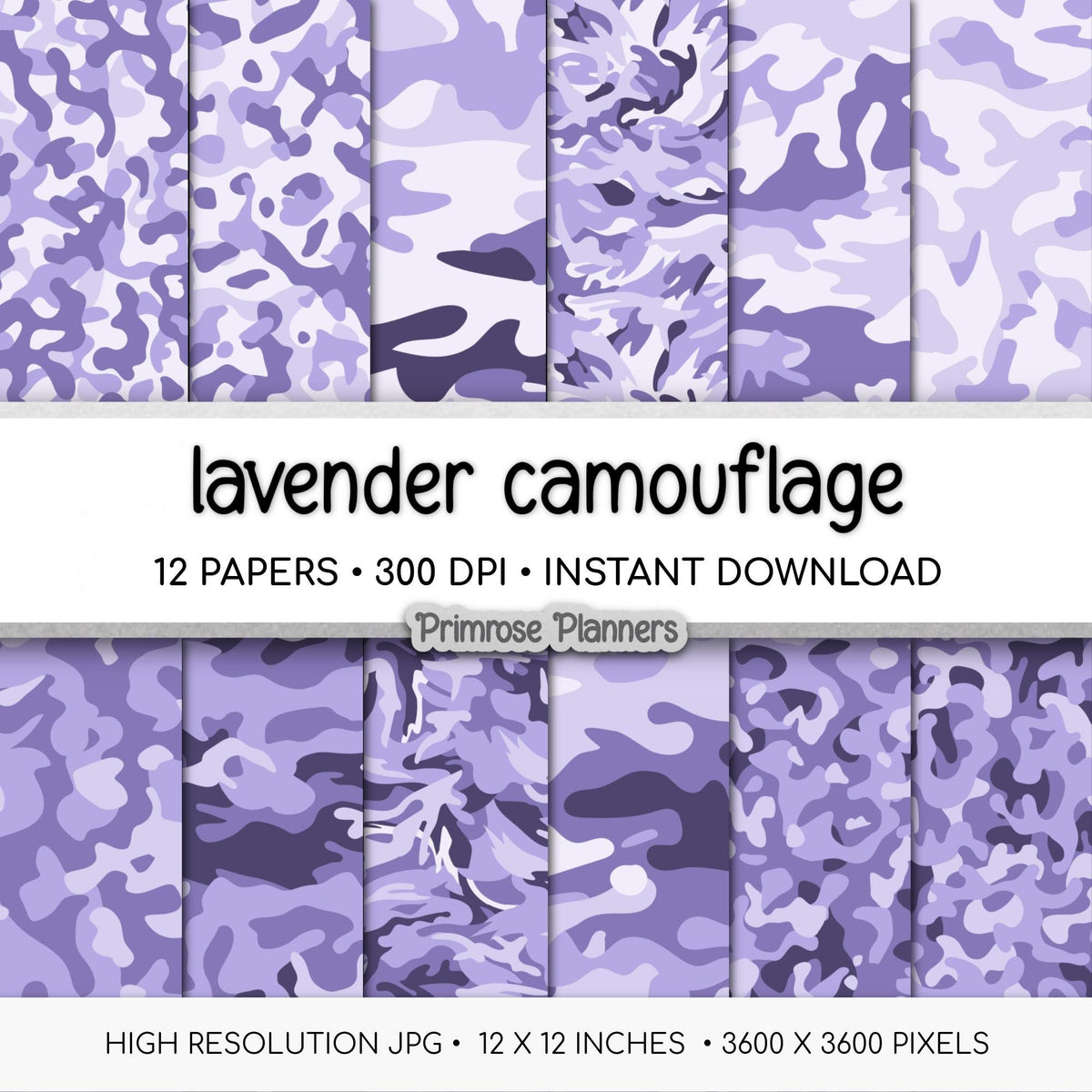 Lavender Camouflage Digital Paper Pack, Pastel Army Pattern (Instant Download)