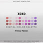 Bold Valentine Procreate Palette & Photoshop Swatches, Poppy Red Maroon Magenta Purple, Romantic Berry, Hex Codes