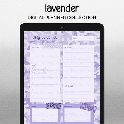 Lavender Safari Animal Print & Camo Digital Washi Tape Planner Stickers