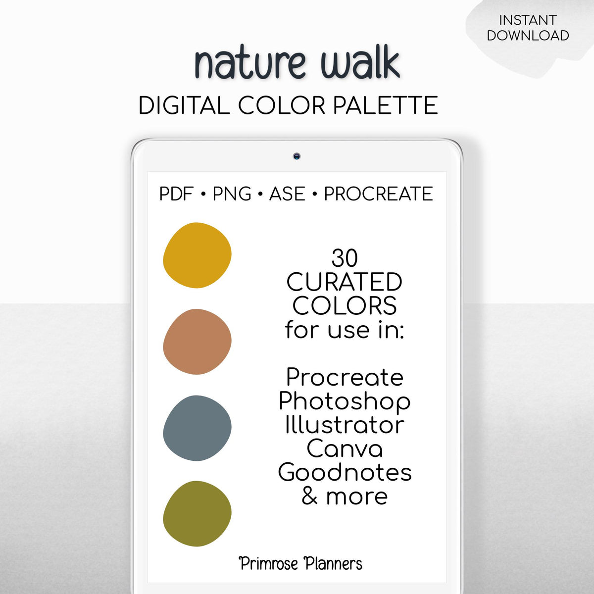 Earth Tones Procreate Palette, Boho Terracotta Color Swatches, Sage Green, Orange Aesthetic Digital Download