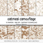 Beige Camouflage Print Digital Paper, Oatmeal Cream Army Pattern, Boho Hunting Scrapbook Backgrounds, Neutral Camo Craft Paper