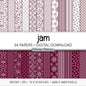 Burgundy Jam Red Floral Digital Paper, Minimal White Flower Seamless Patterns, Deep Wine Scrapbook Backgrounds