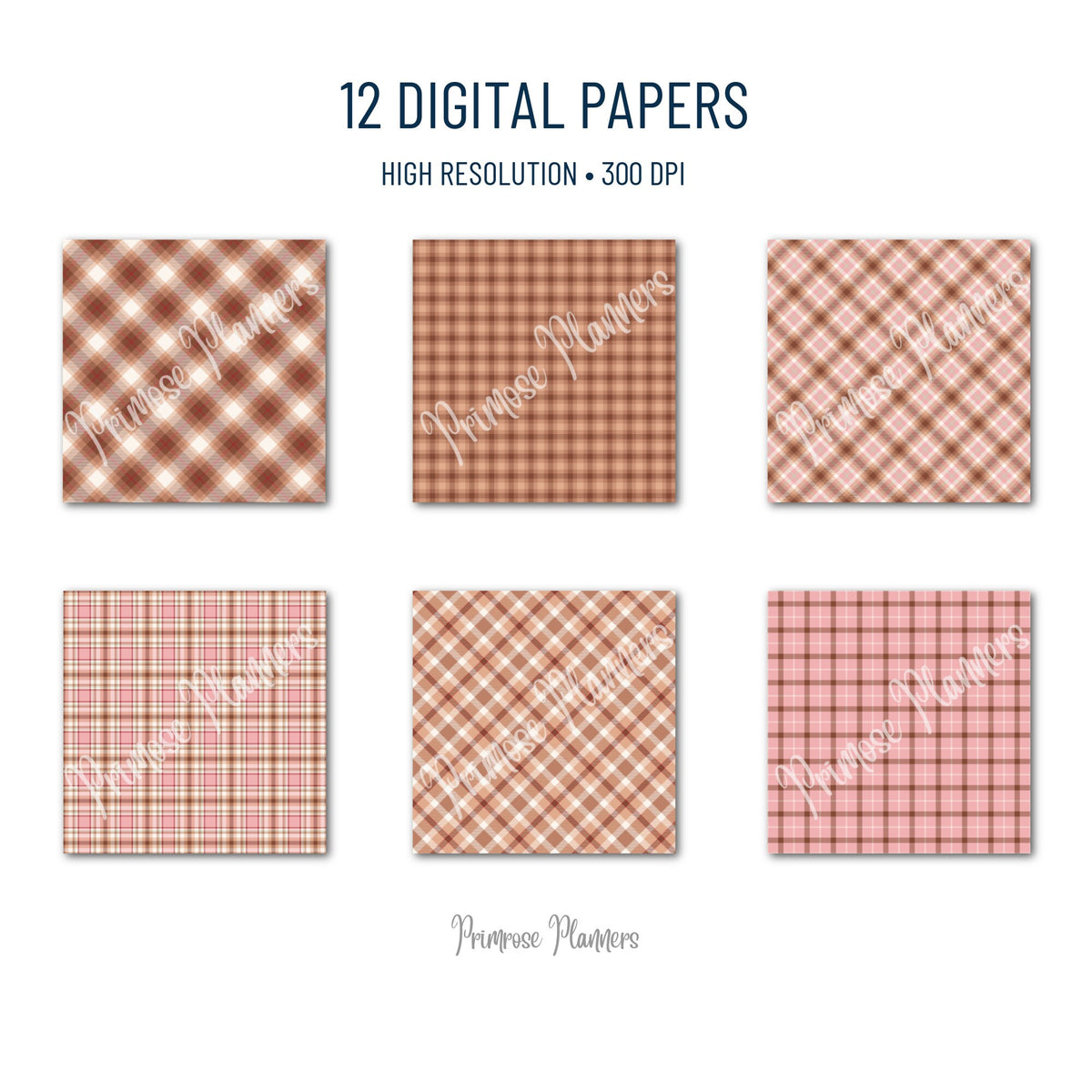 Chocolate Brown and Pink Patterns, Maroon Buffalo Check, Rustic Heart Day Backgrounds, Valentine Plaid Digital Paper, Commercial Use