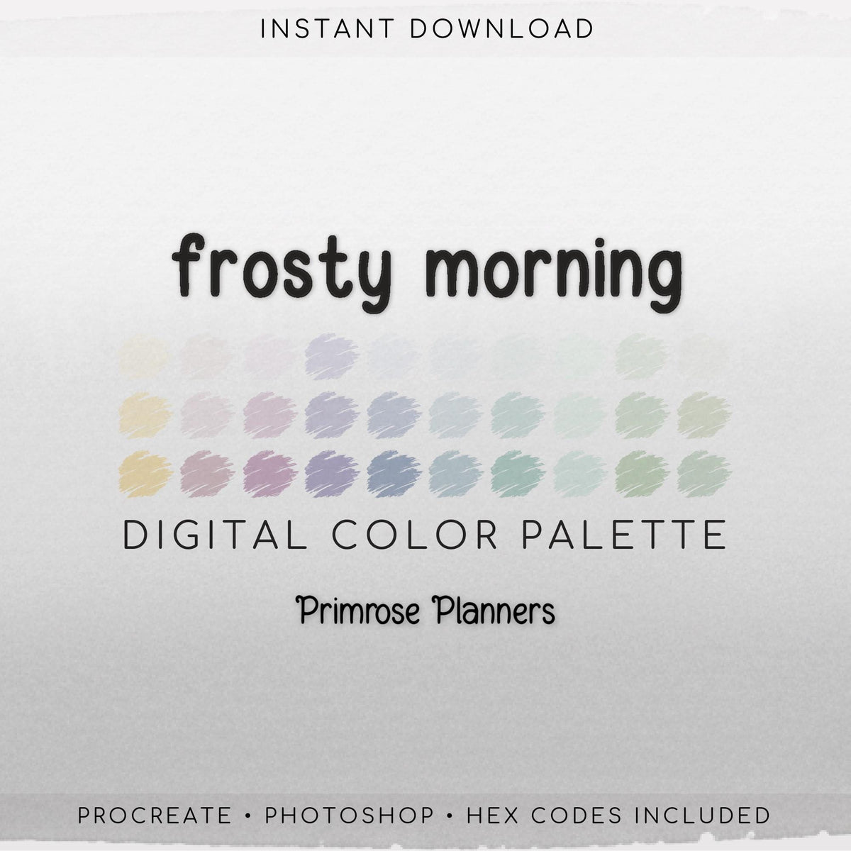 Procreate Color Palette Muted Winter Pastels | Pink, Purple, Aqua, Blue | Soft Frosty iPad Swatches