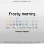 Procreate Color Palette Muted Winter Pastels | Pink, Purple, Aqua, Blue | Soft Frosty iPad Swatches