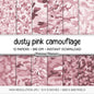 Dusty Pink Camouflage Digital Paper Pack (Instant Download)