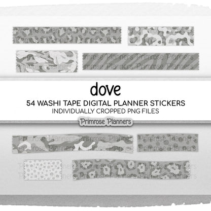 Digital Washi Tape Stickers Neutral Camo & Animal Print GoodNotes