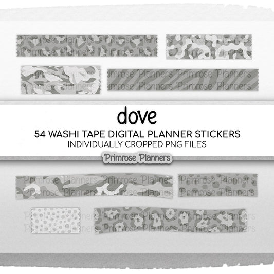 Digital Washi Tape Stickers Neutral Camo & Animal Print GoodNotes
