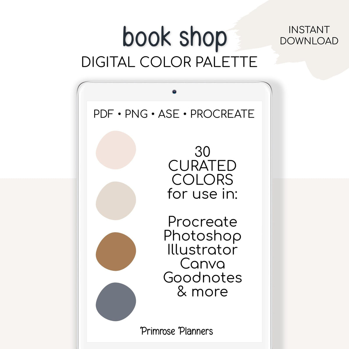 Book Shop Procreate Palette & Photoshop Swatches, Dark Academia Library, Muted Rust Navy Teal Beige, Hex Codes