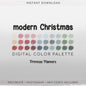 Modern Christmas Digital Color Palette - Color Chart | Goodnotes Tool | Procreate | Digital Download | Holiday Color Palette | HEX Codes