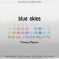 Pastel Rainbow Procreate Palette & Photoshop Swatches, Soft Sky Blue Summer Colors, Dreamy Aesthetic, Hex Codes, Digital Art