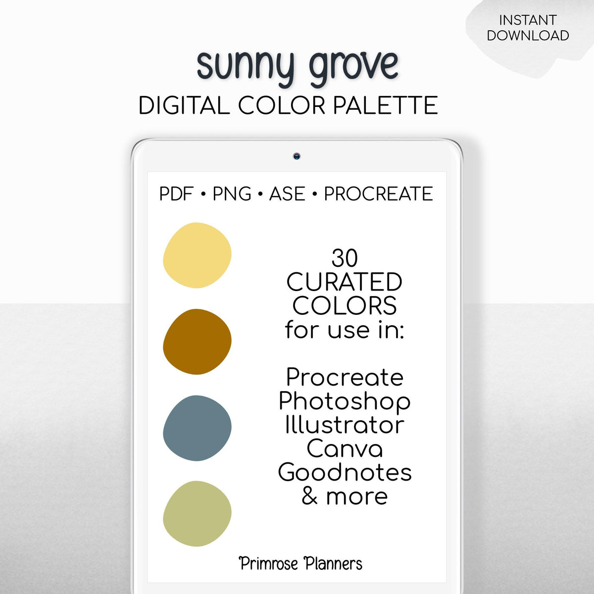 Muted Neutral Procreate Palette, Earthy Tones Color Swatches, Warm Beige, Dusty Green Digital Download