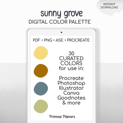Muted Neutral Procreate Palette, Earthy Tones Color Swatches, Warm Beige, Dusty Green Digital Download
