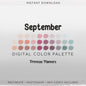 September Procreate Palette - Color Chart | Photoshop | iPad Procreate | Digital Download | Fall Color Palette | Digital Illustration