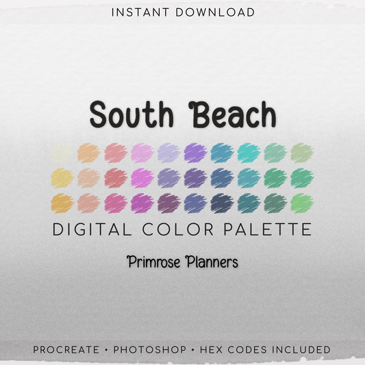 Procreate Color Palette Bright Summer Rainbow | Vivid Tropical Neon | Bold Happy iPad Swatches