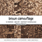 Classic Brown Camouflage Digital Paper, Woodland Army Scrapbook Pattern (Instant Download)