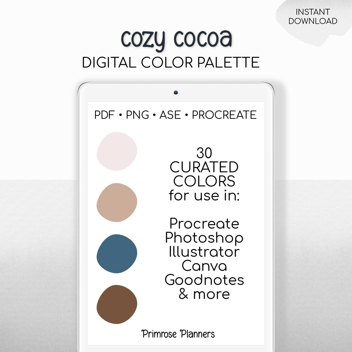 Procreate Palette & Photoshop Swatches, Moody Cocoa Brown Navy Maroon Green, Dark Jewel Tones, Hex Codes, Digital Art Tool