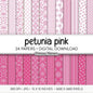 PETUNIA PINK Patterns Digital Paper Pack | Digital Striped Paper | Printable Scrapbook Paper | Instant Download | Floral, Flowers, Dots