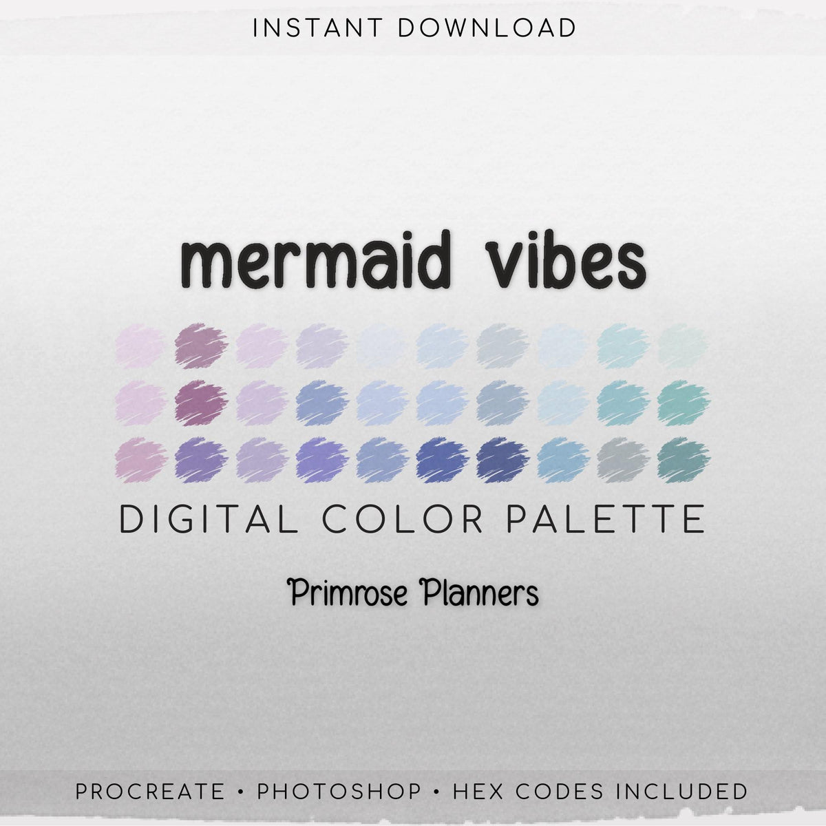 Pastel Mermaid Procreate Palette | Pink Purple Aqua Blue Green Swatches | Fantasy Ocean iPad Colors