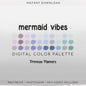 Pastel Mermaid Procreate Palette | Pink Purple Aqua Blue Green Swatches | Fantasy Ocean iPad Colors