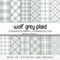 Seamless Grey Plaid Digital Paper, Buffalo Check, Light Gray Tartan Patterns, Modern Farmhouse, Commercial Use, 300 DPI