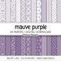 Muted Mauve Purple Digital Paper Minimal Boho | White Dusty Rose Seamless Patterns | Dainty Floral Scrapbook Pack
