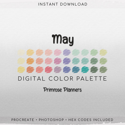 Muted Spring Procreate Palette, 30 Soft Dusty Pastels Color Swatches, Cottagecore Aesthetic Digital Download