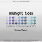 Blue Procreate Color Palette | Teal, Aqua, Periwinkle Swatches | Dreamy Coastal iPad Art Tools