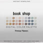 Book Shop Procreate Palette & Photoshop Swatches, Dark Academia Library, Muted Rust Navy Teal Beige, Hex Codes
