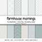 Farmhouse Mornings Digital Paper Bundle | Minimal Floral, Geometric | Greige, Duck Egg, Dusty Aqua | Spring Farmhouse Scrapbook