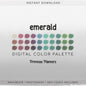 Emerald Green Procreate Palette Jewel Tones | Dark Academia Maroon Purple Swatches | Rich Digital Art Colors