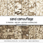 Sand Camouflage Digital Paper, Neutral Military Scrapbook Background (Instant Download)