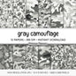 Gray Camouflage Digital Paper Pack (Instant Download)