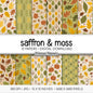 Autumn Forest Digital Paper | Seamless Fall Leaves, Mushrooms & Acorns | Earthy Burnt Orange and Moss Green | Printable Scrapbook Paper Pack