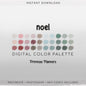 Noel Digital Color Palette - Color Chart | Goodnotes Tool | iPad Procreate | Digital Download | Holiday Color Palette | HEX Codes