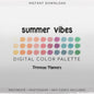 Vibrant Summer Procreate Palette, Bright Beach Color Swatches, Sunshine 30 Color Procreate Tools, Digital Download