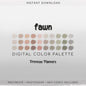 Fawn Digital Color Palette - Color Chart | Goodnotes Tool | iPad Procreate | Digital Download | Neutral Color Palette | HEX Codes | Muted