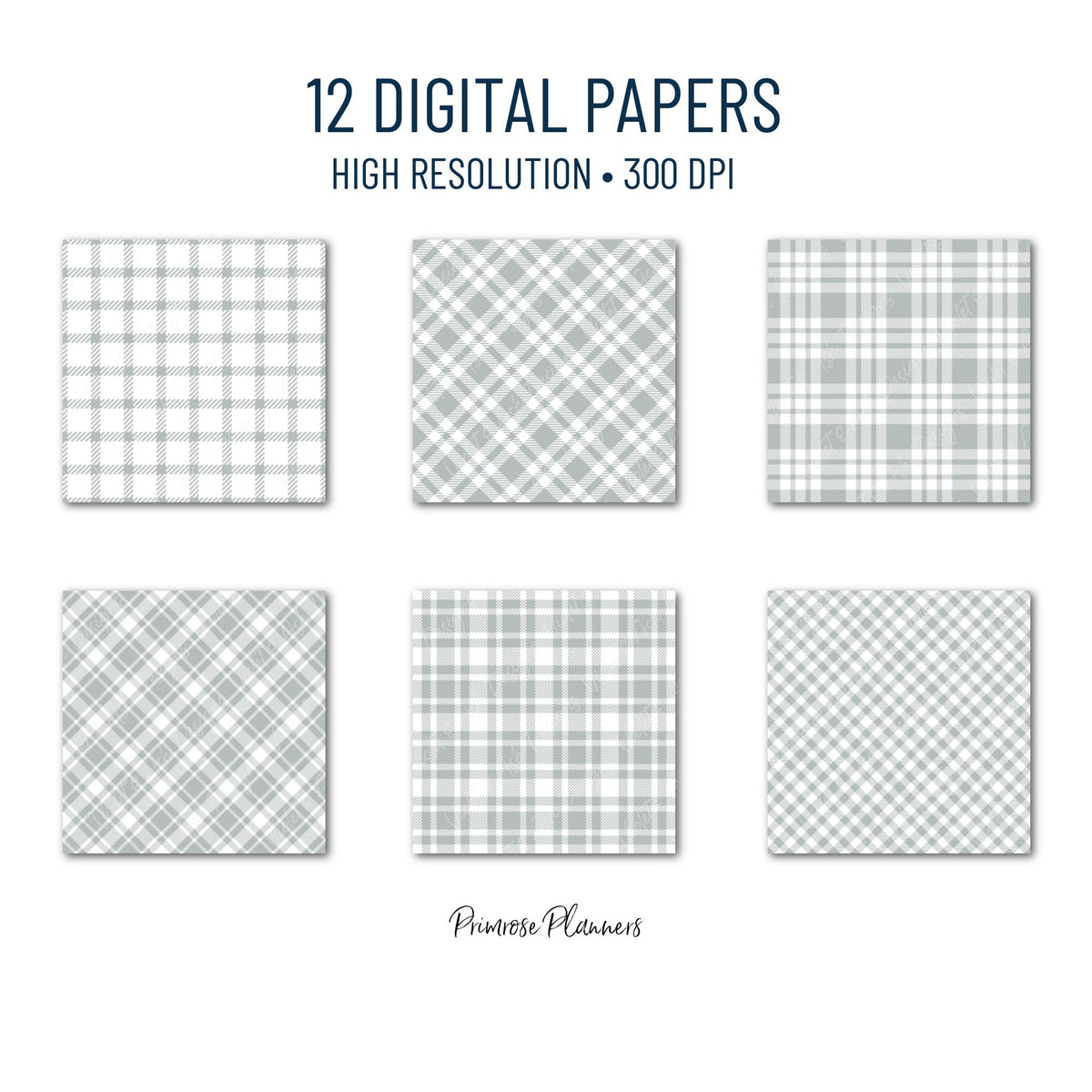 Seamless Grey Plaid Digital Paper, Buffalo Check, Light Gray Tartan Patterns, Modern Farmhouse, Commercial Use, 300 DPI