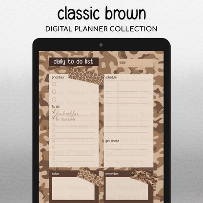 Classic Brown Safari Animal Print & Camo Digital Washi Tape Stickers