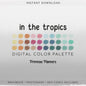 Tropical Digital Color Palette - Color Chart | Goodnotes Tool | iPad Procreate | Digital Download | Teal and Orange Color Palette | HEX Code