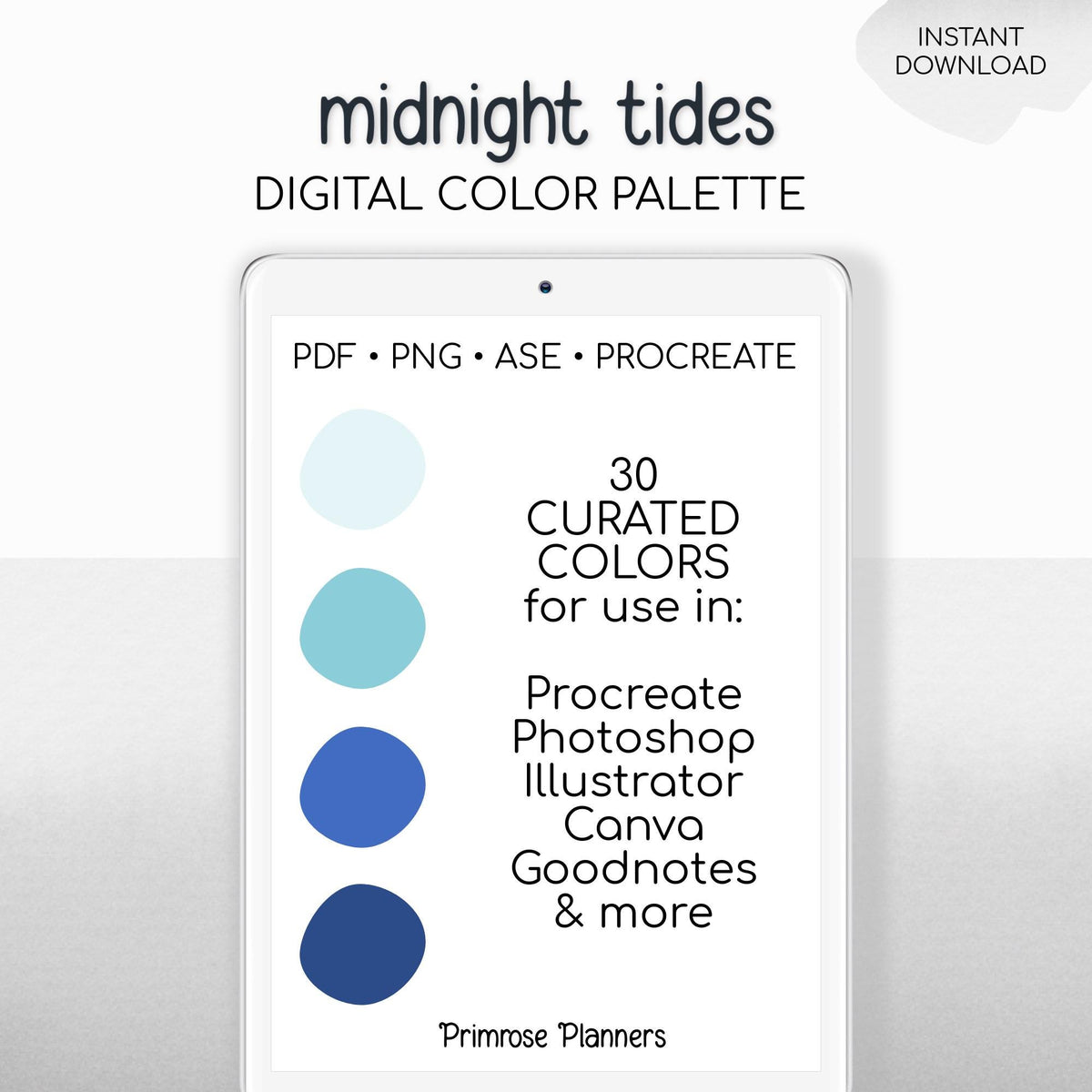 Blue Procreate Color Palette | Teal, Aqua, Periwinkle Swatches | Dreamy Coastal iPad Art Tools