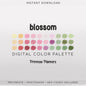 Blossom Digital Color Palette - Color Chart | Goodnotes Tool | iPad Procreate | Digital Download | Spring Color Palette | HEX Codes | Pink