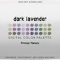 Dark Lavender Procreate Palette | Moody Navy Green Purple Swatches | Deep Rich Digital Art Tools