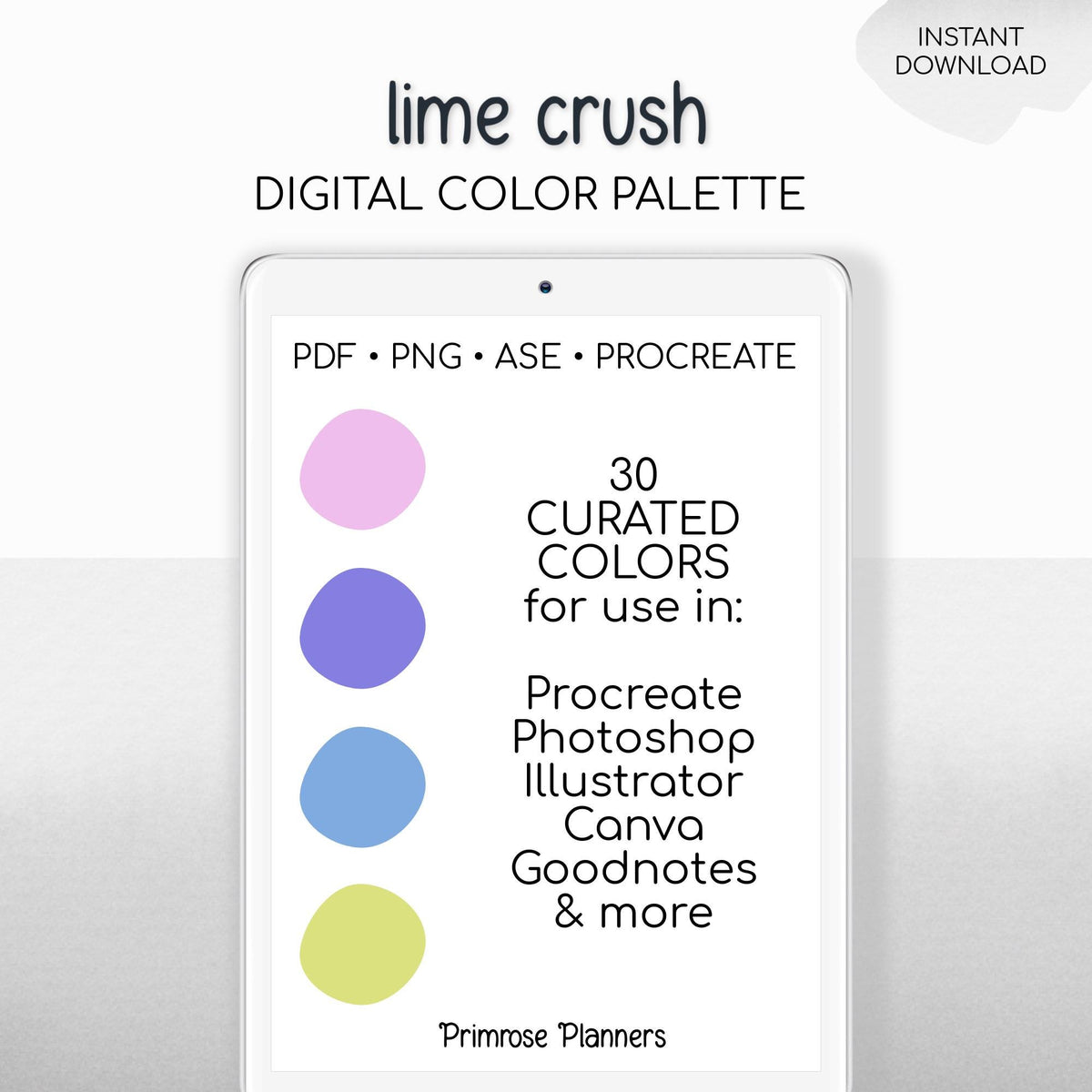 Bright Pastel Procreate Palette & Photoshop Swatches, Funky Pink Purple Blue Lime Green, Y2K Preppy, Hex Codes